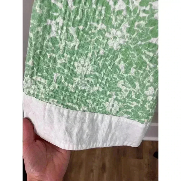 April Cornell Women's S/M Green Textured Robe Kimono Tie Long Sleeve Floral - Picture 4 of 10